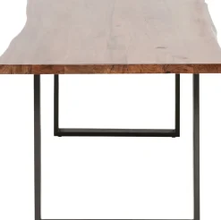 Matbord Harmony - Massivt Mörkt Trä/ Rå Stål, 200x100cm - KARE Design