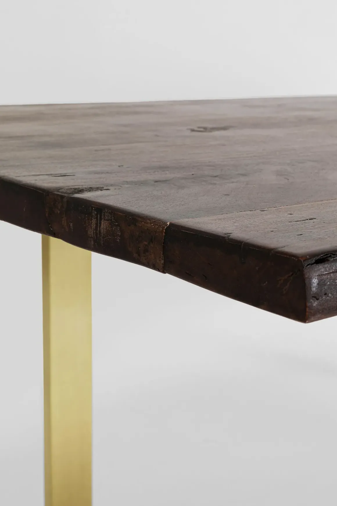 Matbord Harmony - Massivt Mörkt Trä/ Mässing, 200x100cm - KARE Design