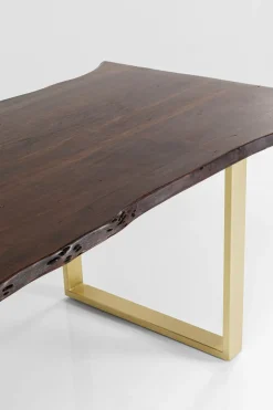 Matbord Harmony - Massivt Mörkt Trä/ Mässing, 200x100cm - KARE Design