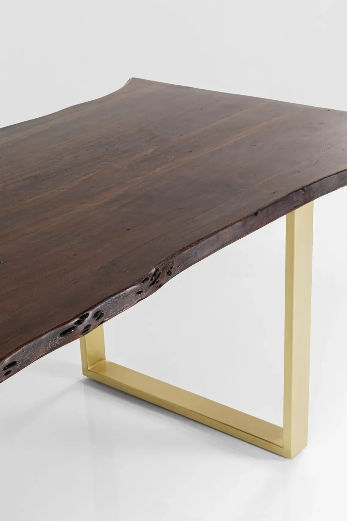 Matbord Harmony - Massivt Mörkt Trä/ Mässing, 200x100cm - KARE Design