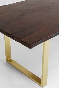 Matbord Harmony - Massivt Mörkt Trä/ Mässing, 200x100cm - KARE Design