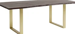 Matbord Harmony - Massivt Mörkt Trä/ Mässing, 200x100cm - KARE Design