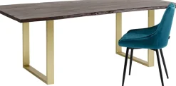 Matbord Harmony - Massivt Mörkt Trä/ Mässing, 200x100cm - KARE Design