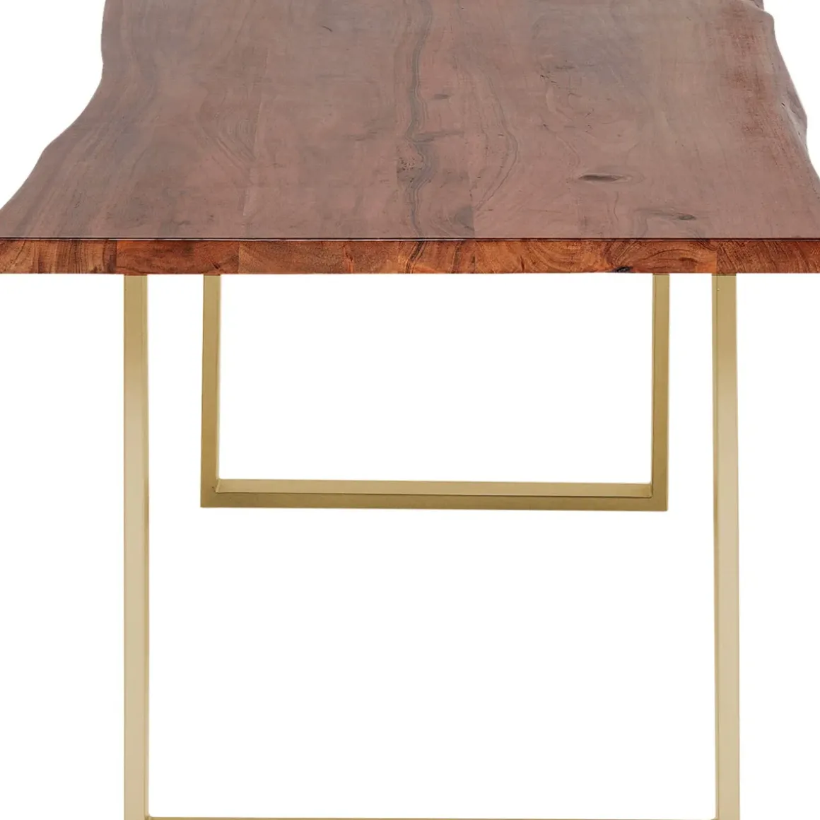 Matbord Harmony - Massivt Mörkt Trä/ Mässing, 200x100cm - KARE Design
