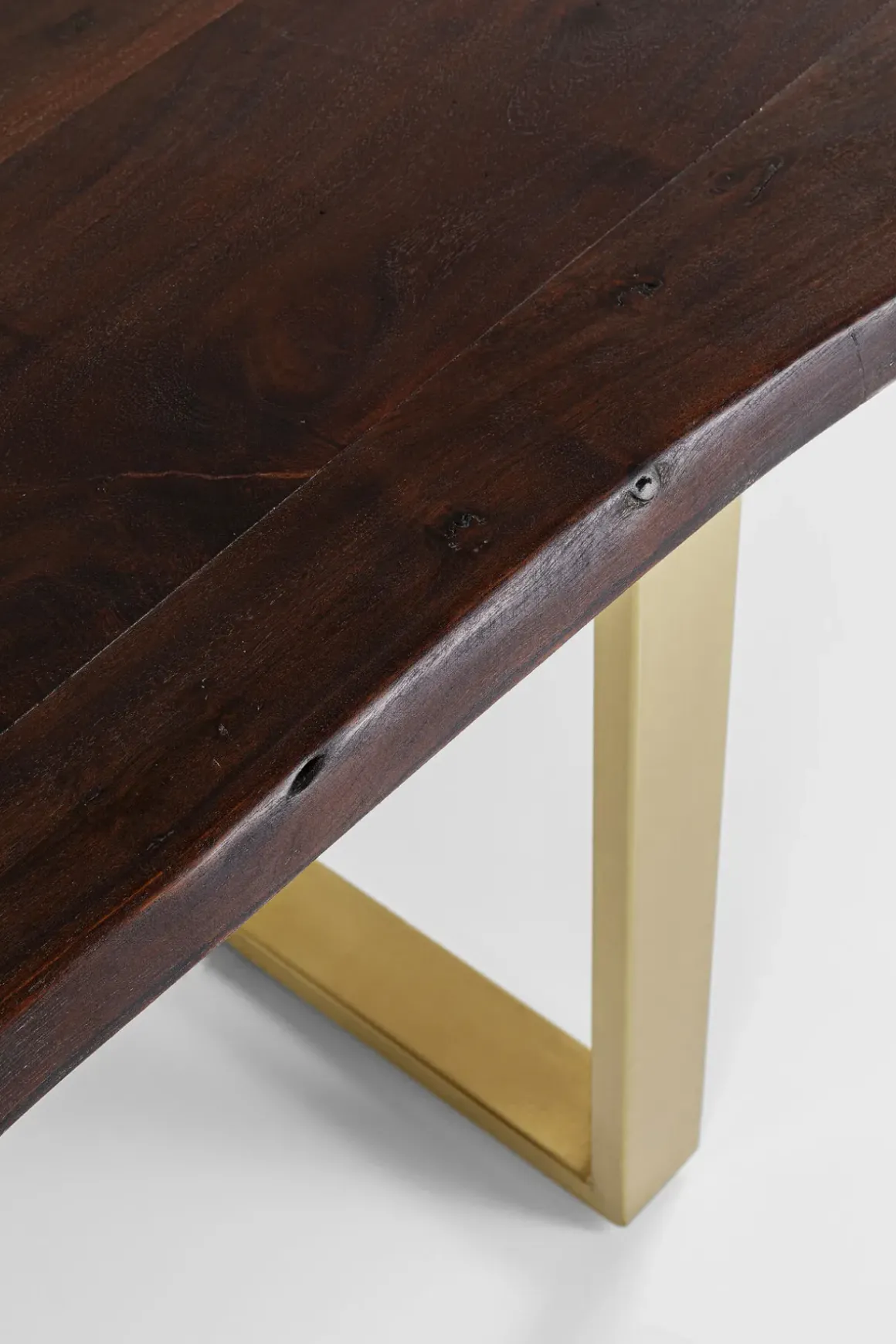 Matbord Harmony - Massivt Mörkt Trä/ Mässing, 200x100cm - KARE Design