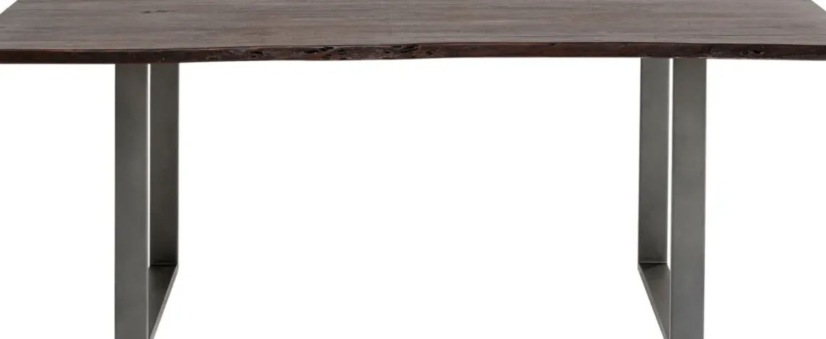 Matbord Harmony - Massivt Mörkt Trä/ Rå Stål, 180x90cm - KARE Design