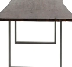 Matbord Harmony - Massivt Mörkt Trä/ Rå Stål, 180x90cm - KARE Design