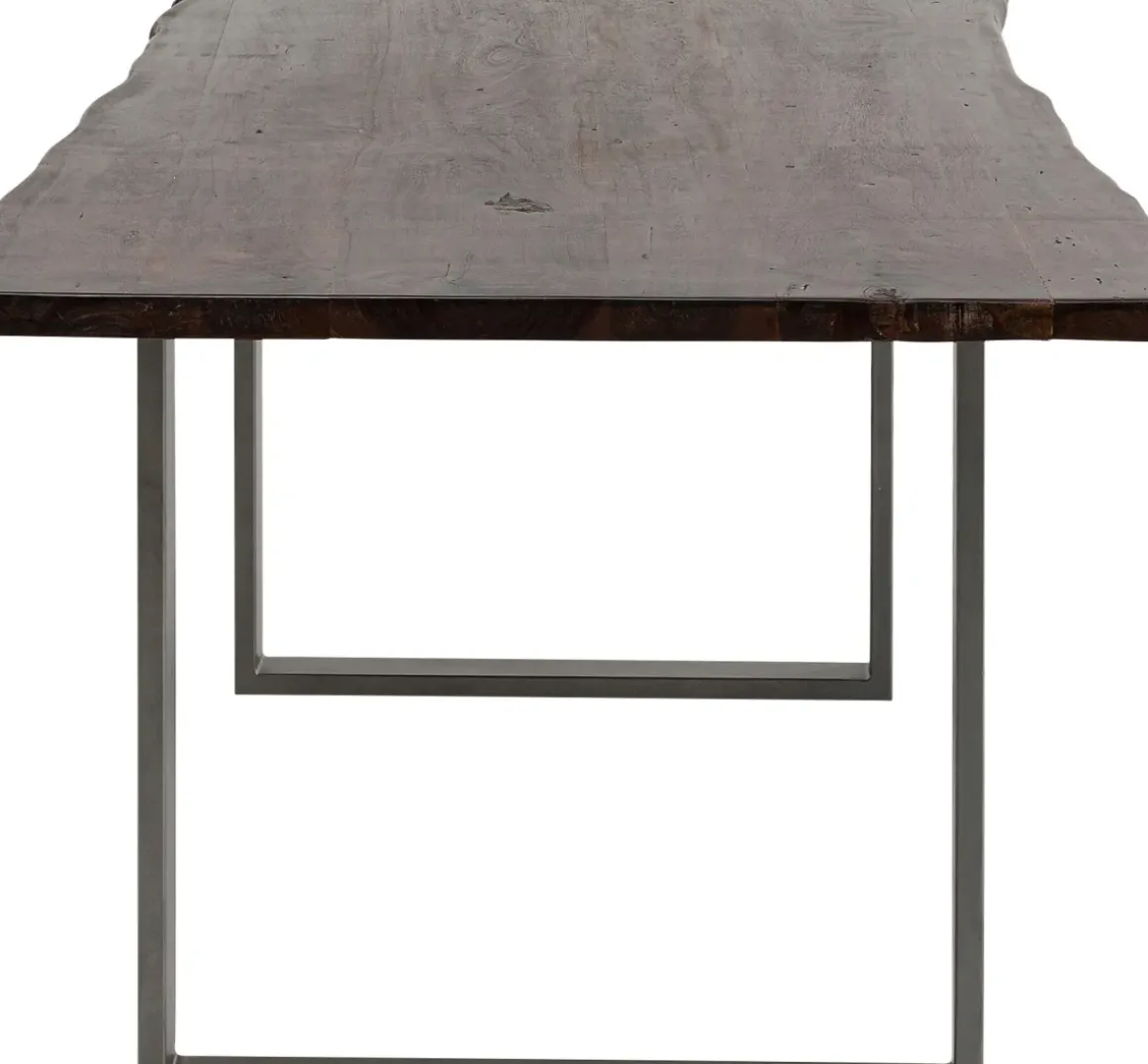 Matbord Harmony - Massivt Mörkt Trä/ Rå Stål, 180x90cm - KARE Design