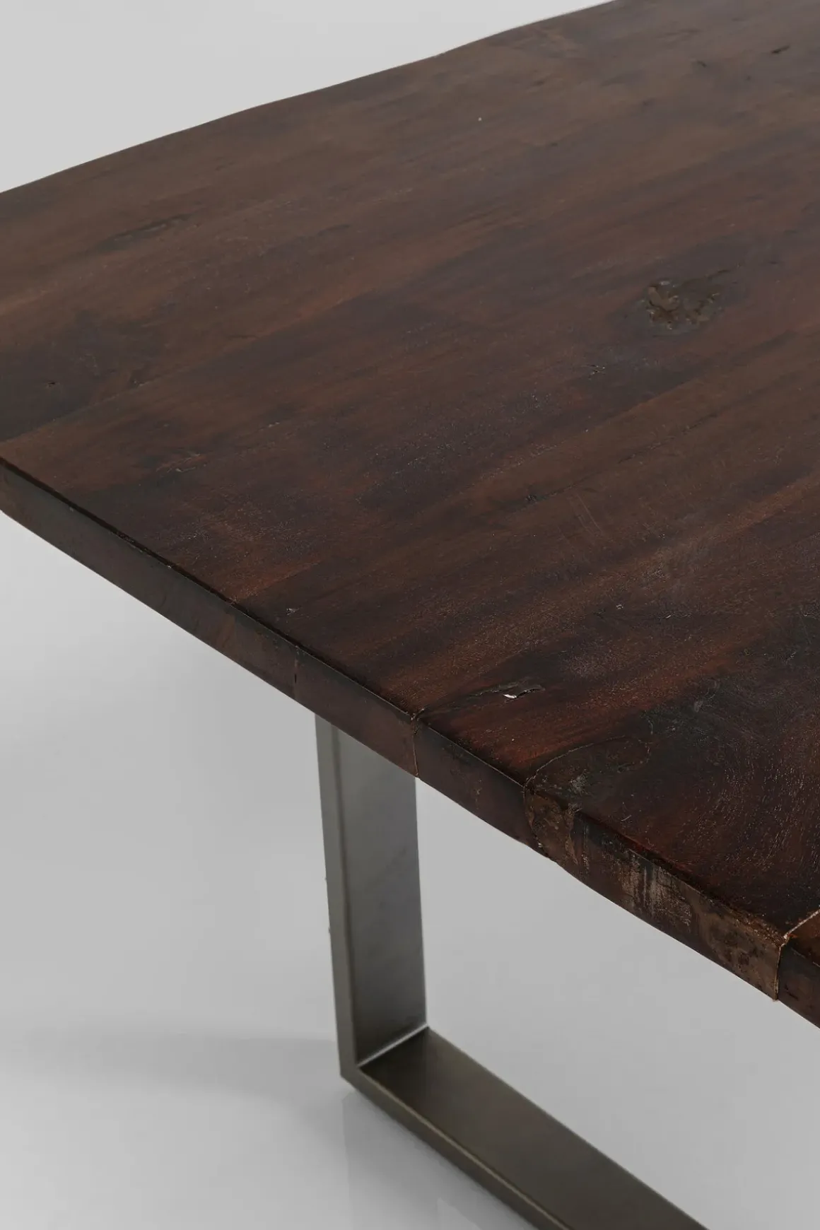 Matbord Harmony - Massivt Mörkt Trä/ Rå Stål, 180x90cm - KARE Design