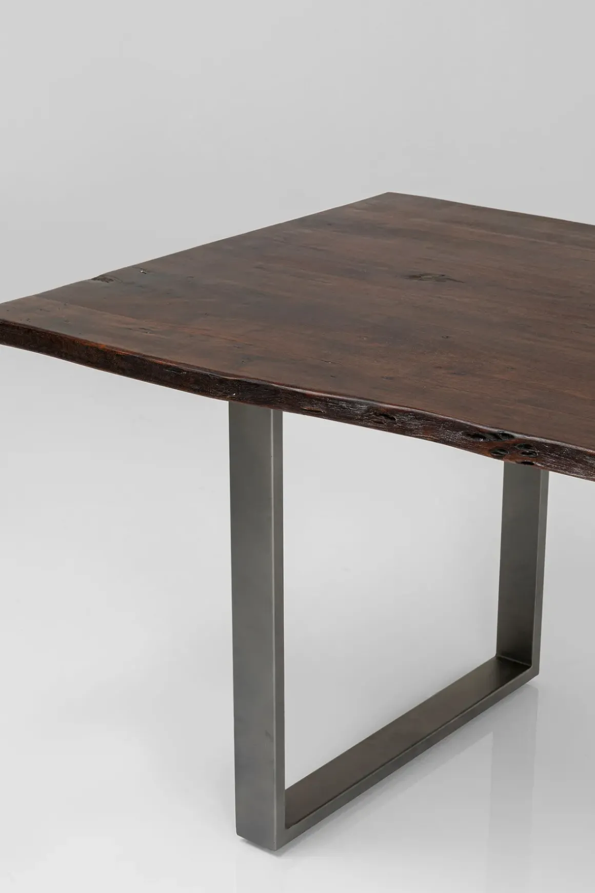 Matbord Harmony - Massivt Mörkt Trä/ Rå Stål, 180x90cm - KARE Design