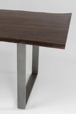 Matbord Harmony - Massivt Mörkt Trä/ Rå Stål, 180x90cm - KARE Design