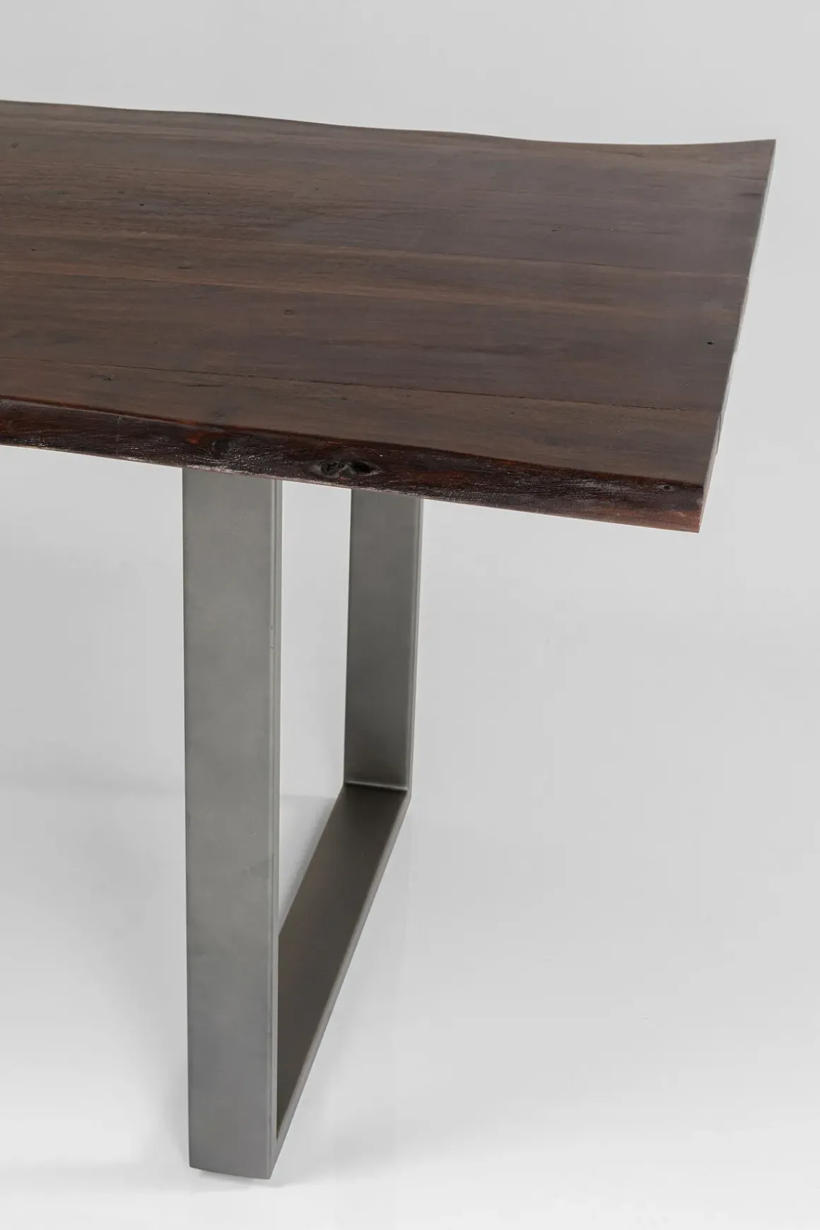 Matbord Harmony - Massivt Mörkt Trä/ Rå Stål, 180x90cm - KARE Design