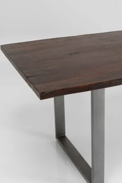 Matbord Harmony - Massivt Mörkt Trä/ Rå Stål, 180x90cm - KARE Design