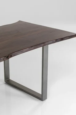 Matbord Harmony - Massivt Mörkt Trä/ Rå Stål, 180x90cm - KARE Design