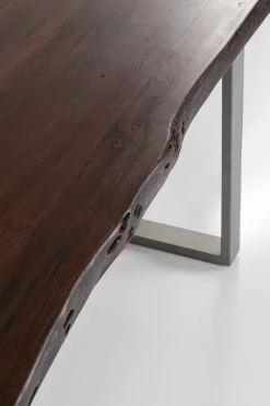 Matbord Harmony - Massivt Mörkt Trä/ Rå Stål, 180x90cm - KARE Design