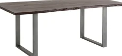 Matbord Harmony - Massivt Mörkt Trä/ Rå Stål, 180x90cm - KARE Design