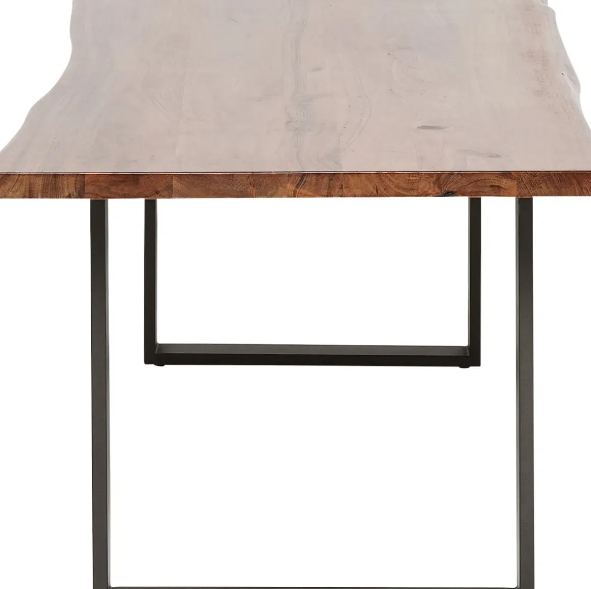Matbord Harmony - Massivt Mörkt Trä/ Rå Stål, 180x90cm - KARE Design