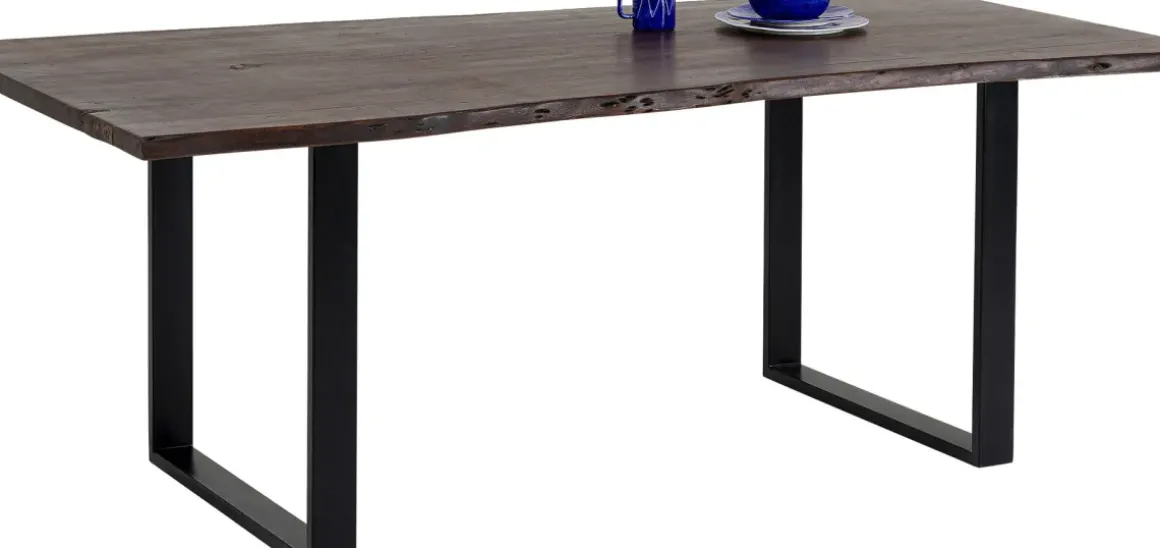 Matbord Harmony - Massivt Mörkt Trä/Svart, 160x80cm - KARE Design