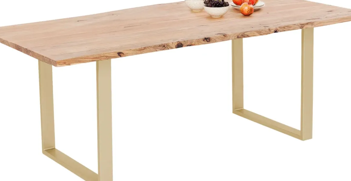 Matbord Harmony - Massivt Trä/Mässing, 200x100cm - KARE Design