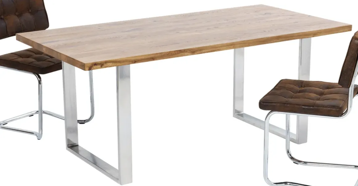 Matbord Jackie - Massiv Ek/Krom, 160x80cm - KARE Design