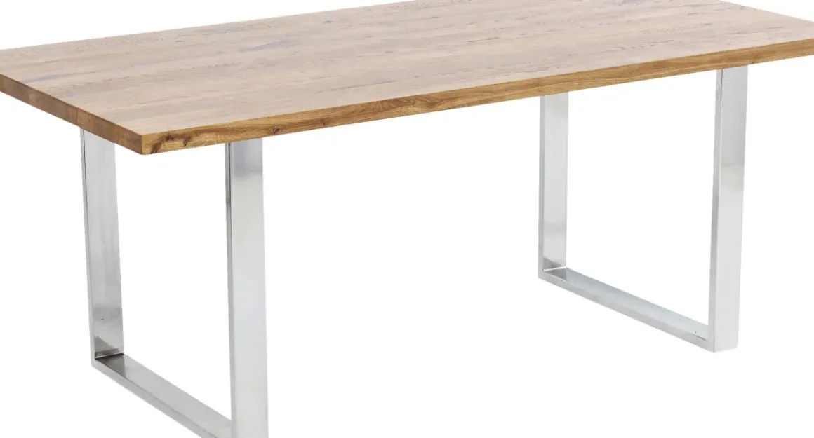 Matbord Jackie - Massiv Ek/Krom, 160x80cm - KARE Design
