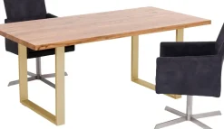 Matbord Jackie - Massiv Ek/Mässing, 160x80cm - KARE Design
