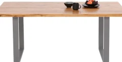 Matbord Jackie - Massiv Ek/Rå Stål, 160x80cm - KARE Design