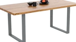 Matbord Jackie - Massiv Ek/Rå Stål, 160x80cm - KARE Design