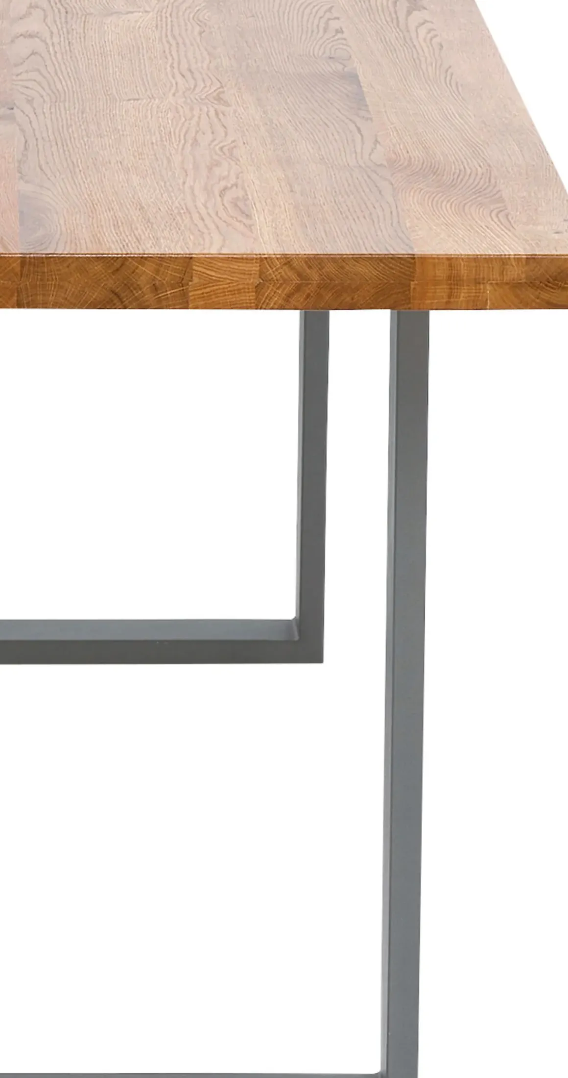 Matbord Jackie - Massiv Ek/Rå Stål, 160x80cm - KARE Design