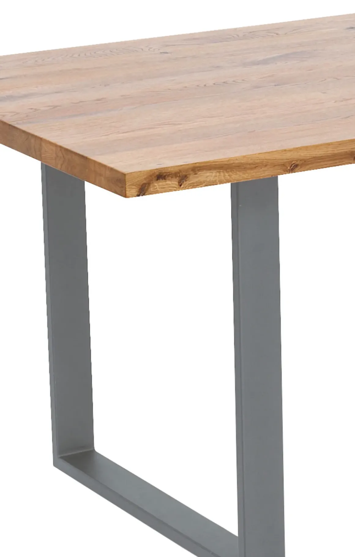 Matbord Jackie - Massiv Ek/Rå Stål, 160x80cm - KARE Design