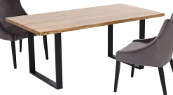Matbord Jackie - Massiv Ek/Svart, 160x80cm - KARE Design