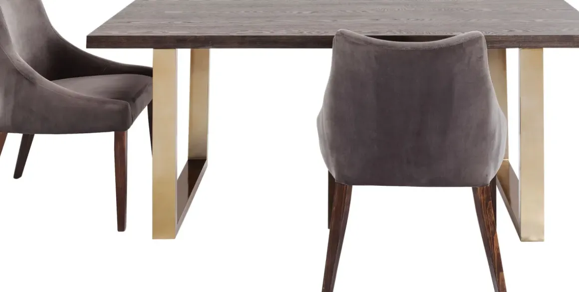 Matbord Osaka - Mörkt Trä/Borstad Mässing, 180x90cm - KARE Design