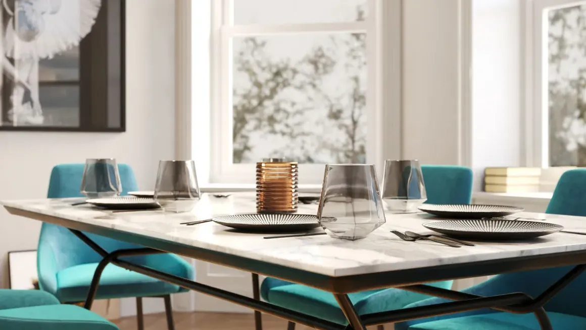 Matbord South Beach - Retro i Svart/Vit, 160x90cm - KARE Design