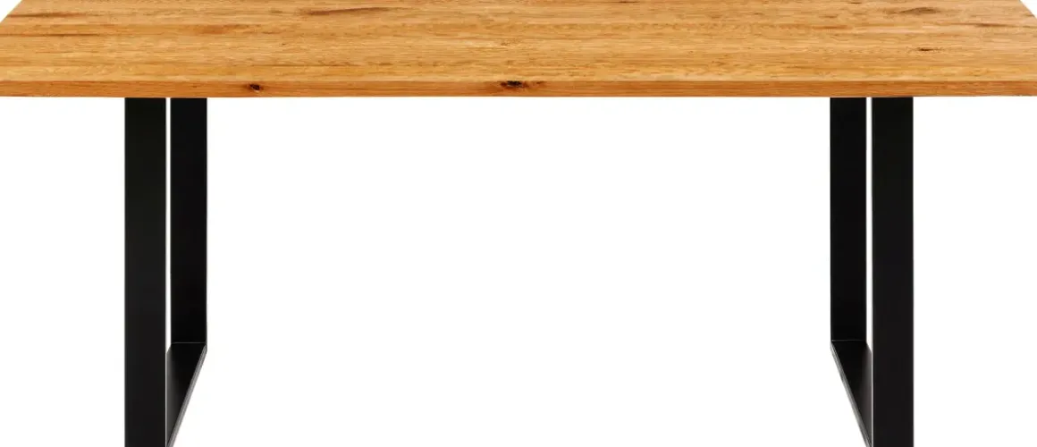 Matbord Symphony - Massiv Ek/Svart, 160x80cm - KARE Design