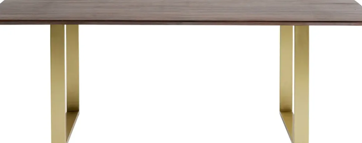 Matbord Symphony - Massivt Mörkt Trä/Mässing, 200x100cm - KARE Design