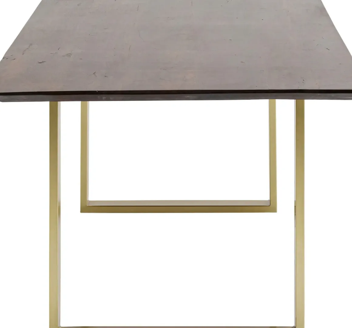 Matbord Symphony - Massivt Mörkt Trä/Mässing, 200x100cm - KARE Design