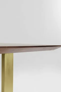 Matbord Symphony - Massivt Mörkt Trä/Mässing, 200x100cm - KARE Design