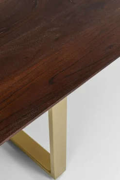 Matbord Symphony - Massivt Mörkt Trä/Mässing, 200x100cm - KARE Design