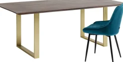 Matbord Symphony - Massivt Mörkt Trä/Mässing, 200x100cm - KARE Design