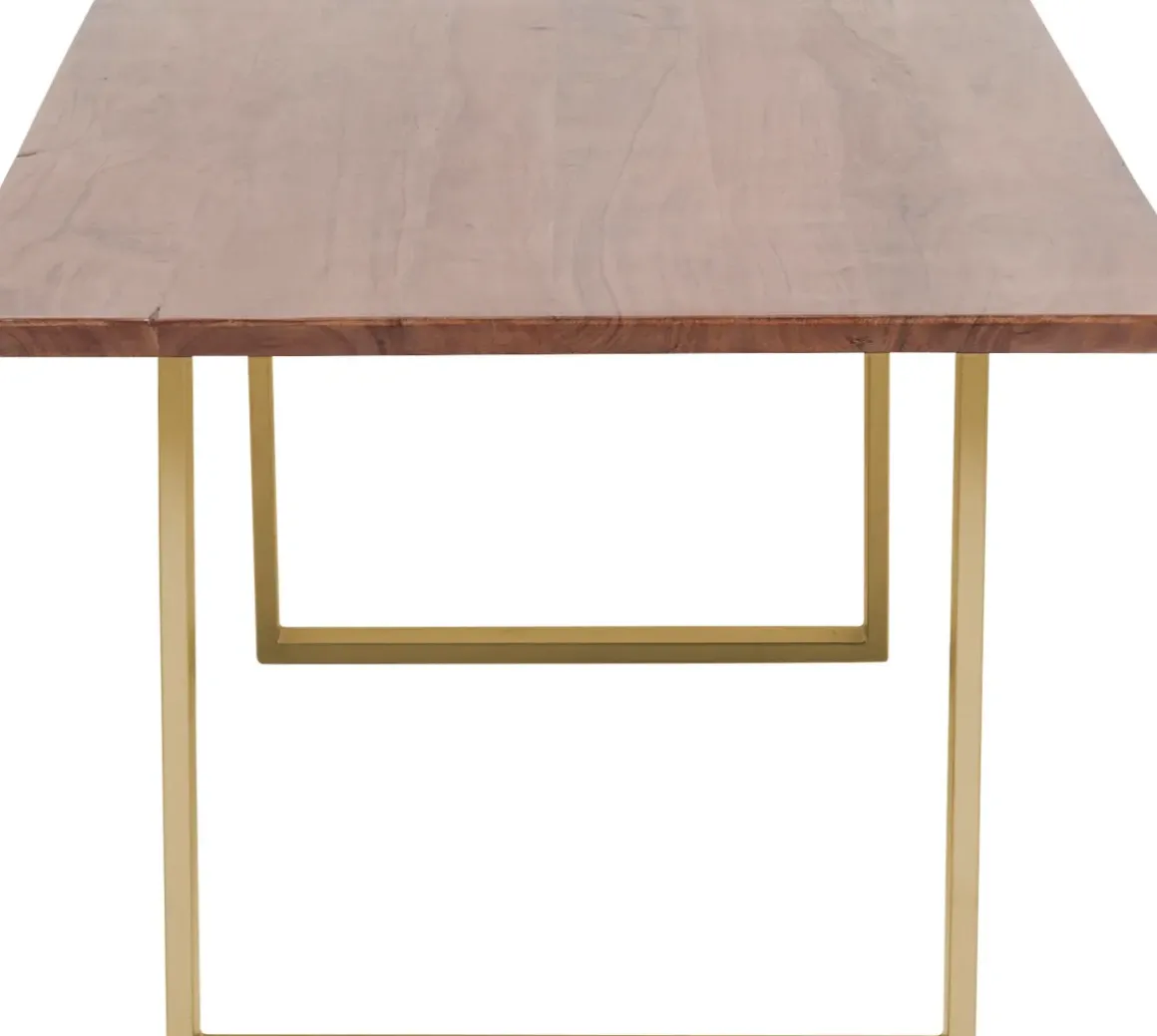 Matbord Symphony - Massivt Mörkt Trä/Mässing, 200x100cm - KARE Design
