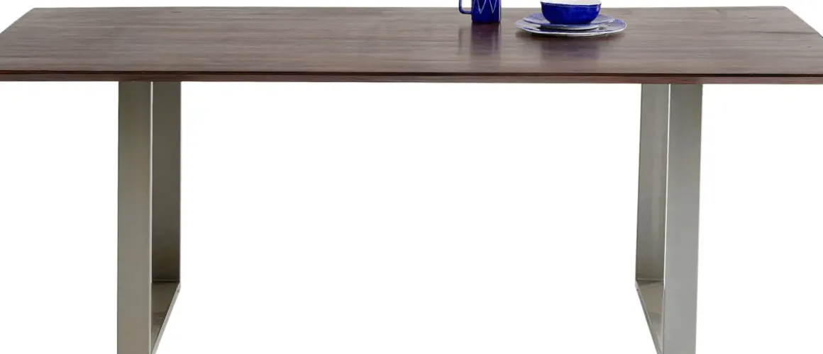 Matbord Symphony - Massivt Mörkt Trä/Krom, 200x100cm - KARE Design