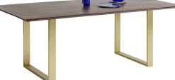 Matbord Symphony - Massivt Mörkt Trä/Mässing, 160x80cm - KARE Design
