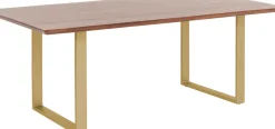 Matbord Symphony - Massivt Mörkt Trä/Mässing, 160x80cm - KARE Design