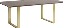 Matbord Symphony - Massivt Mörkt Trä/Mässing, 180x90cm - KARE Design