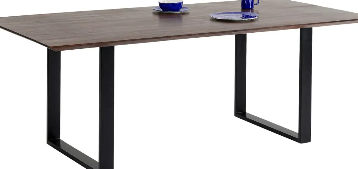 Matbord Symphony - Massivt Mörkt Trä/Svart, 200x100cm - KARE Design