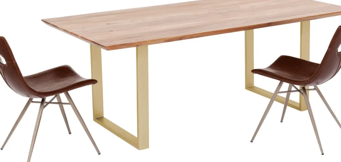 Matbord Symphony - Massivt Trä/Mässing, 160x80cm - KARE Design