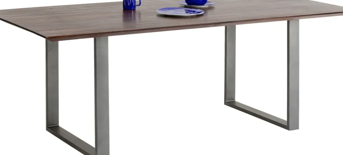 Matbord Symphony - Massivt Trä/Mörk Rå Stål, 180x90cm - KARE Design