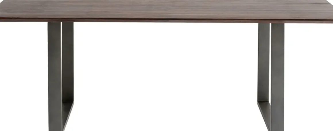 Matbord Symphony - Massivt Trä/Mörk Rå Stål, 180x90cm - KARE Design