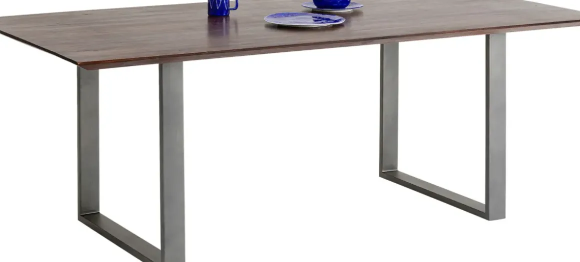 Matbord Symphony - Massivt Trä/Mörk Rå Stål, 160x80cm - KARE Design