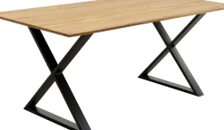 Matbord Symphony, 200x100cm - Massiv Ek/Svart Kryssben - KARE Design